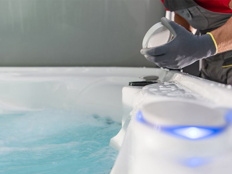Clean hot tub spa with balanced water maintained by Affordable Pool Care