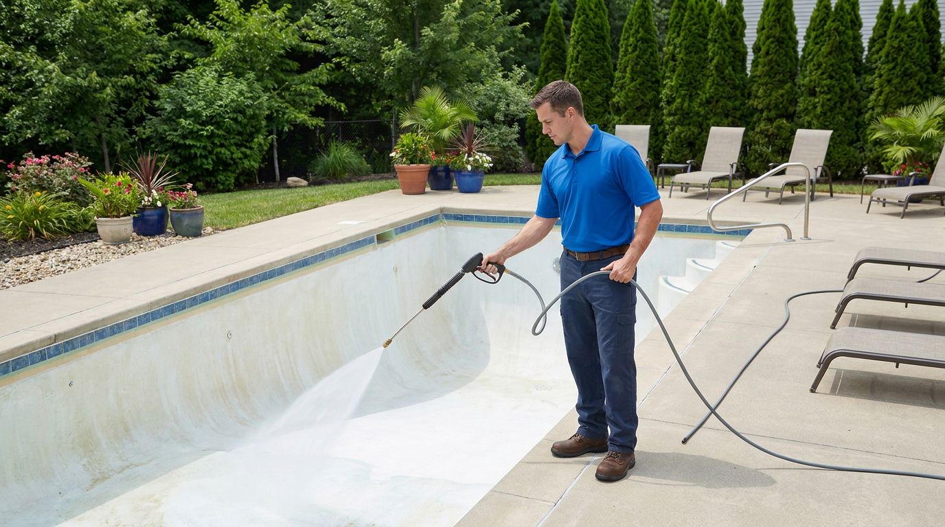 Pool acid washing service in Riverside and Orange County CA restoring plaster surfaces by Affordable Pool Care